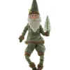 Boutique de Noël Enchanted Forest*27" Ornament, Sage Coloured Gnome With Small Pine Tree