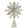 Boutique de Noël Winter Wonderland*12" Silver Snowflake With Jewels Treetop
