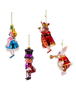 Boutique de Noël Movies And Series*Alice In Wonderland Glass Ornament 4-Piece Set
