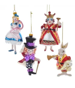 Boutique de Noël Christmas Classics*Alice In Wonderland Glass Ornament 4-Piece Set