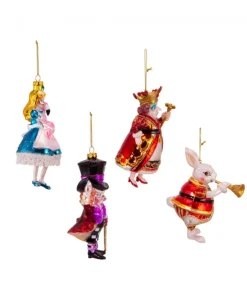 Boutique de Noël Varied Shapes*Alice In Wonderland Glass Ornament 4-Piece Set