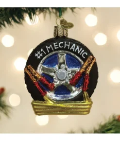 Boutique de Noël Varied Shapes*Auto Mechanic Glass Ornament