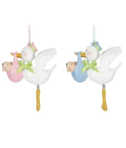 Boutique de Noël Family & Friends*Baby Boys`S First Christmas With Stork, Ornament