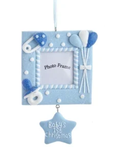 Boutique de Noël Family & Friends*Baby'S 1St Christmas'' Blue Photo Frame Ornament