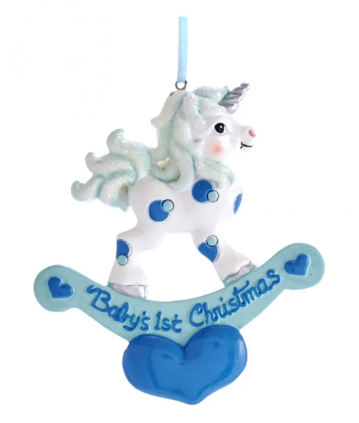 Boutique de Noël Family & Friends*Baby'S 1St Christmas'' Blue Unicorn Ornament