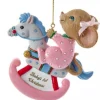 Boutique de Noël Family & Friends*Baby'S 1St Christmas'' Mouse On Pink Rocking Horse Ornament