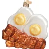 Boutique de Noël Mom'S Kitchen & Bakery*Bacon And Eggs, Sunny Side Up, Glass Ornament