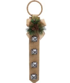 Boutique de Noël Enchanted Forest*Beige Door Hanger With Bells