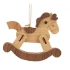 Boutique de Noël Rustic*Beige Wood Rocking Horse Ornament