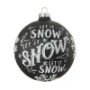 Boutique de Noël Miscellaneous*Black Glass Ball Ornament With "Let It Snow" Motif