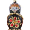 Boutique de Noël Varied Shapes*Black Russian Doll Glass Ornament