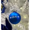 Boutique de Noël Collections*Blue Glass Ornament "Quebec". Customizable.