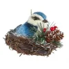Boutique de Noël Enchanted Forest*Blue Jay In Nest Ornament