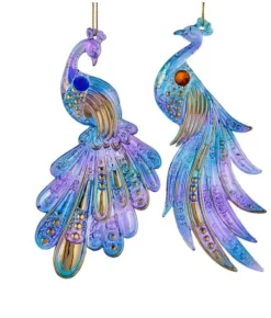 Boutique de Noël Birds & Owls*6"Blue Peacock Ornament