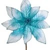Boutique de Noël Christmas Classics*Blue Poinsettia Pick