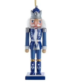 Boutique de Noël Winter Wonderland*Blue/Wht Nutcrackr Crown Ornament