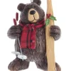 Boutique de Noël Enchanted Forest*Brown Bear With Ski Ornament