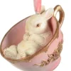 Boutique de Noël Mom'S Kitchen & Bakery*Bunny In Pink Tea Cup Ornament