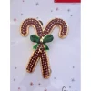 Boutique de Noël Ginger Bread & Candy Shoppe*Candy Cane Shaped Festive Brooch