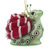 Boutique de Noël Ginger Bread & Candy Shoppe*Candy Cane Shell Snail, Glass Ornament