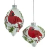 Boutique de Noël Enchanted Forest*Cardinal Pattern Onion Glass Ornament