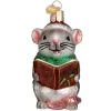 Boutique de Noël Varied Shapes*Caroling Mouse Glass Ornament