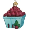 Boutique de Noël Varied Shapes*Carton Of Raspberries Glass Ornament
