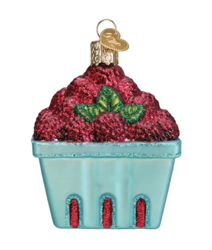 Boutique de Noël Varied Shapes*Carton Of Raspberries Glass Ornament