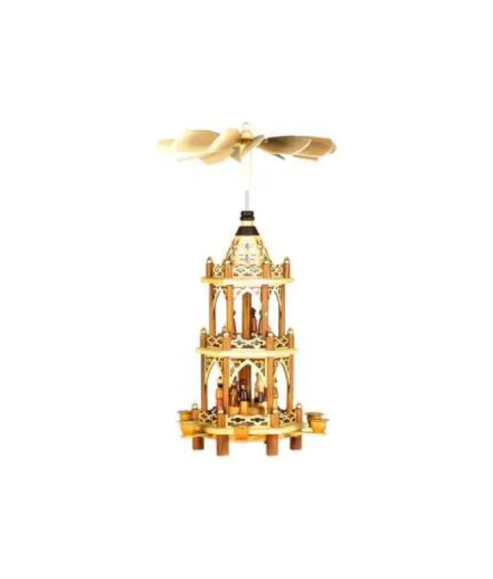 Boutique de Noël Rustic*Christmas Pyramid, 20 In Tall.