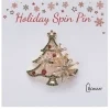 Boutique de Noël Enchanted Forest*Christmas Tree Brooch, With Spinning Ornaments