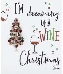 Boutique de Noël Wine Lovers*Christmas Wine Lovers Brooch, "I'M Dreaming Of A Wine Christmas"