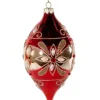 Boutique de Noël Collections*Classic Red/Gold Glass Ball Ornament