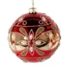 Boutique de Noël Collections*Classic Red/Gold Glass Ball Ornament