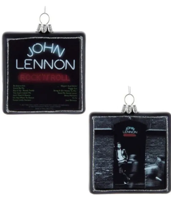 Boutique de Noël Miscellaneous*Collectible Ornament In Glass, 1975 Vinyl Record "Rock And Roll" By John Lennon