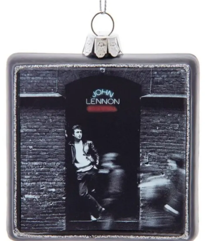 Boutique de Noël Miscellaneous*Collectible Ornament In Glass, 1975 Vinyl Record "Rock And Roll" By John Lennon