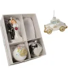 Boutique de Noël Varied Shapes*Commemorative Marriage Set Of 4 Glass Tree Decorations