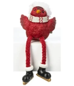 Boutique de Noël Miscellaneous*Cozy Cardinal With White Scarf, Table Decoration, 4" Tall
