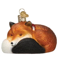 Boutique de Noël Varied Shapes*Cozy Fox Glass Ornament