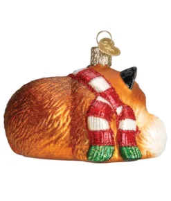 Boutique de Noël Varied Shapes*Cozy Fox Glass Ornament