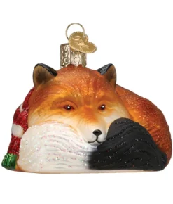 Boutique de Noël Varied Shapes*Cozy Fox Glass Ornament