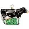 Boutique de Noël Farm House & Western*Dairy Black Cow Glass Ornament
