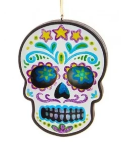 Boutique de Noël Autumn & Halloween*Day Of The Dead Led White Skull Ornament
