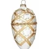 Boutique de Noël Christmas Classics*Faberge White/Gold Glass Ornament