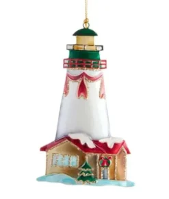 Boutique de Noël Christmas Classics*Festive Lighthouse, Tin Metal Ornament