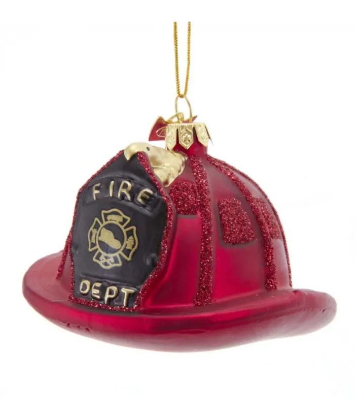 Boutique de Noël Varied Shapes*Fireman Helmet Glass Ornament