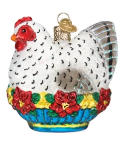 Boutique de Noël Varied Shapes*French Hen Glass Ornament