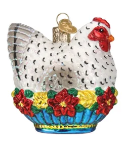Boutique de Noël Varied Shapes*French Hen Glass Ornament