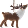 Boutique de Noël Enchanted Forest*Furry Deer With Snow Onament