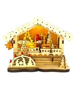 Boutique de Noël Christmas Classics*German Market Booth With Holy Family Scene