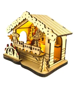 Boutique de Noël Christmas Classics*German Market Booth With Holy Family Scene